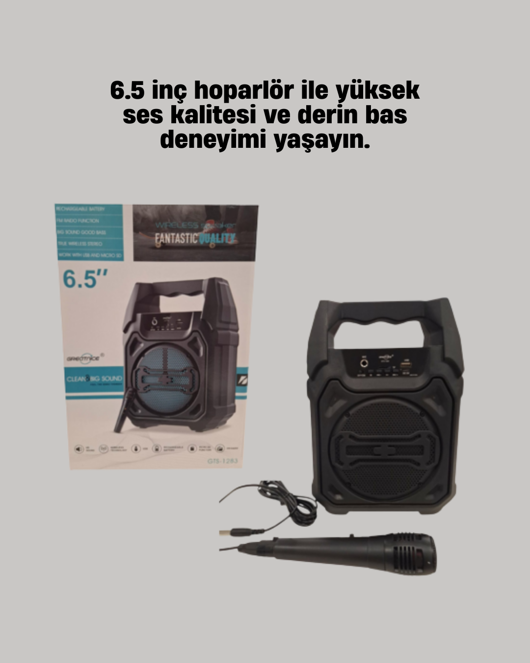 15W Güçlü Ses Çıkışlı Bluetooth Hoparlör FM Radyo ve Mikrofon Destekli - Lisinya 15W Güçlü Ses Çıkışlı Bluetooth Hoparlör FM Radyo ve Mikrofon Destekli - Lisinya