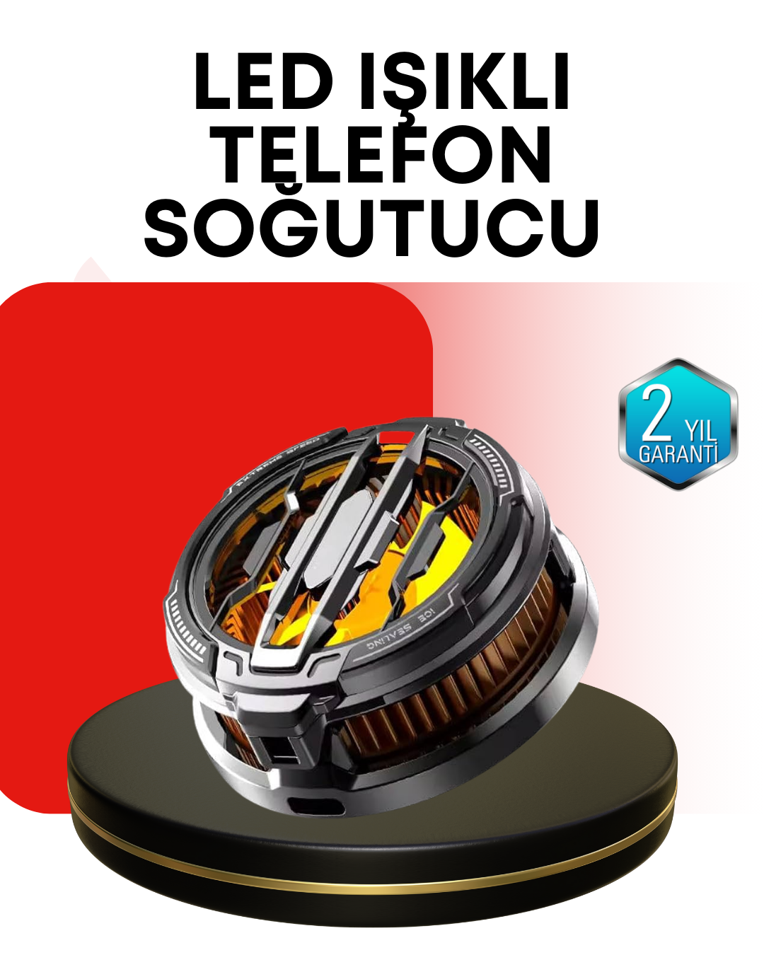 RGB Işıklı Sessiz Fanlı Telefon Soğutucu - Lisinya