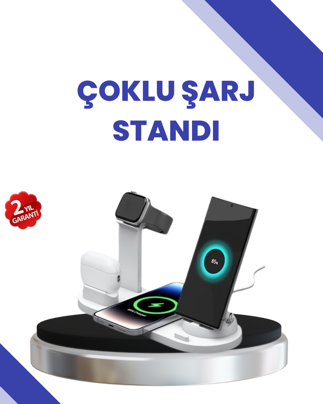 Masaüstü Düzenleyici 4’ü 1 Arada Kablosuz Şarj Aksesuarı - Lisinya