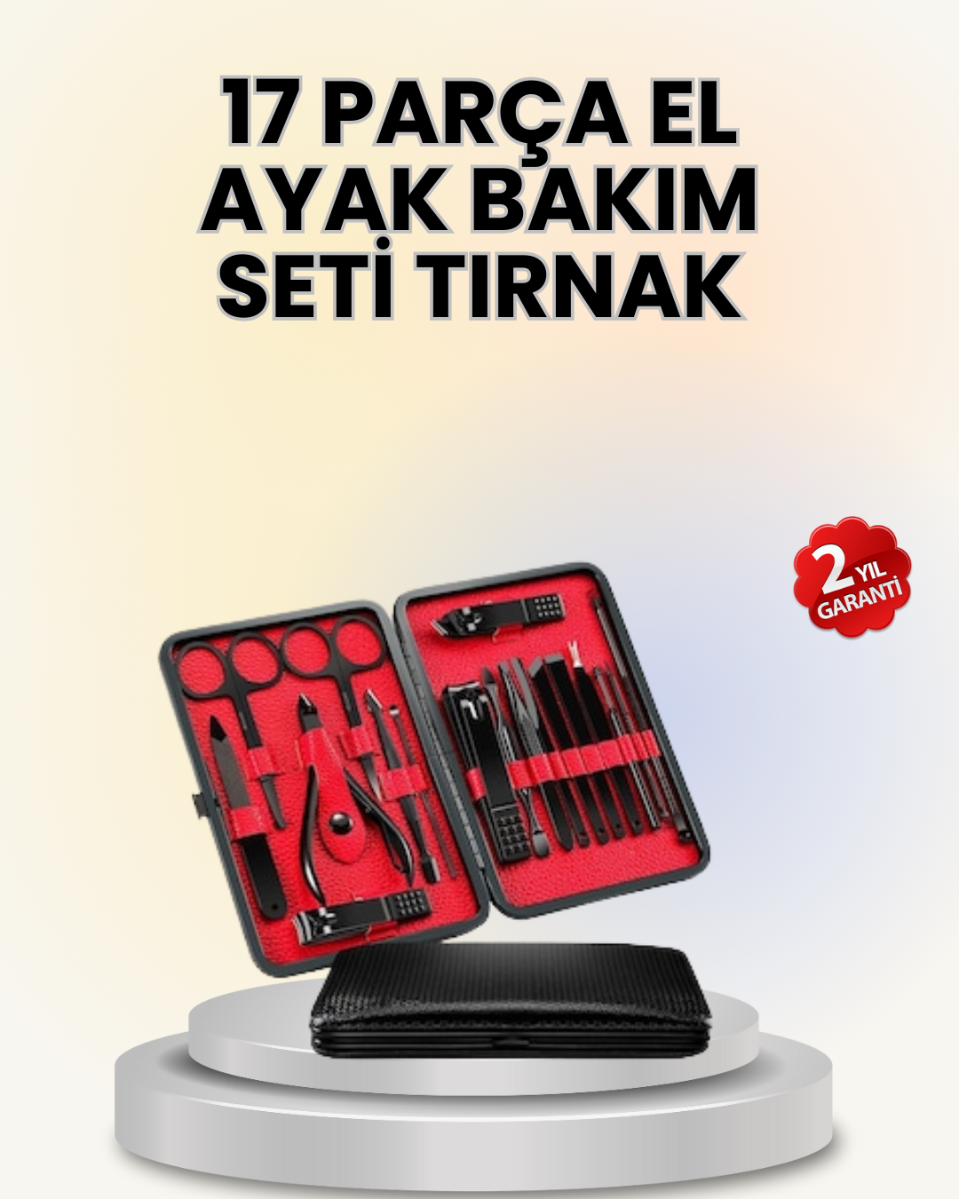 17 Parçalık Deri Kaplamalı Manikür Seti - Lisinya