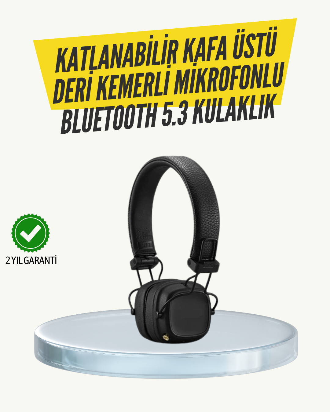 Ergonomik Konforlu Kablosuz Kulak Üstü Bluetooth Kulaklık - Lisinya