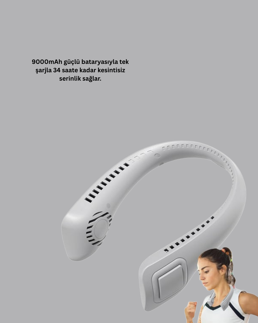 Uzun Ömürlü Bataryalı 9-18 Saat Kullanımlı Boyun Fanı - Lisinya Uzun Ömürlü Bataryalı 9-18 Saat Kullanımlı Boyun Fanı - Lisinya