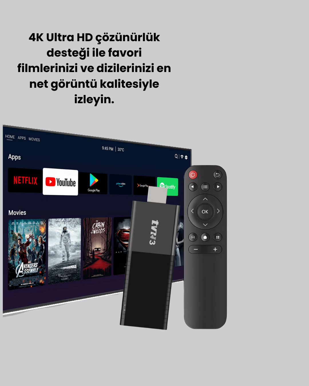 WiFi ve Bluetooth Destekli Android TV Dönüştürücü Stick - Lisinya