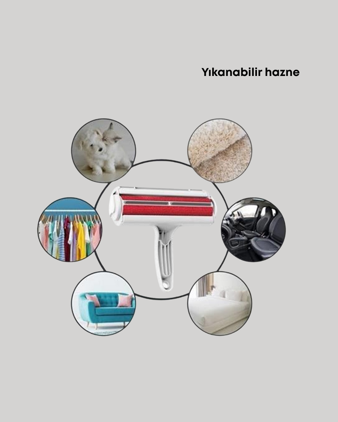 Hazneli Tüy Temizleyici – Halı, Yatak ve Giysiler İçin Kolay Kullanım - Lisinya