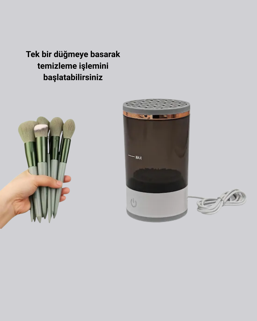 13 Parça Makyaj Fırça Seti + Otomatik Fırça Temizleyici - Lisinya 13 Parça Makyaj Fırça Seti + Otomatik Fırça Temizleyici - Lisinya