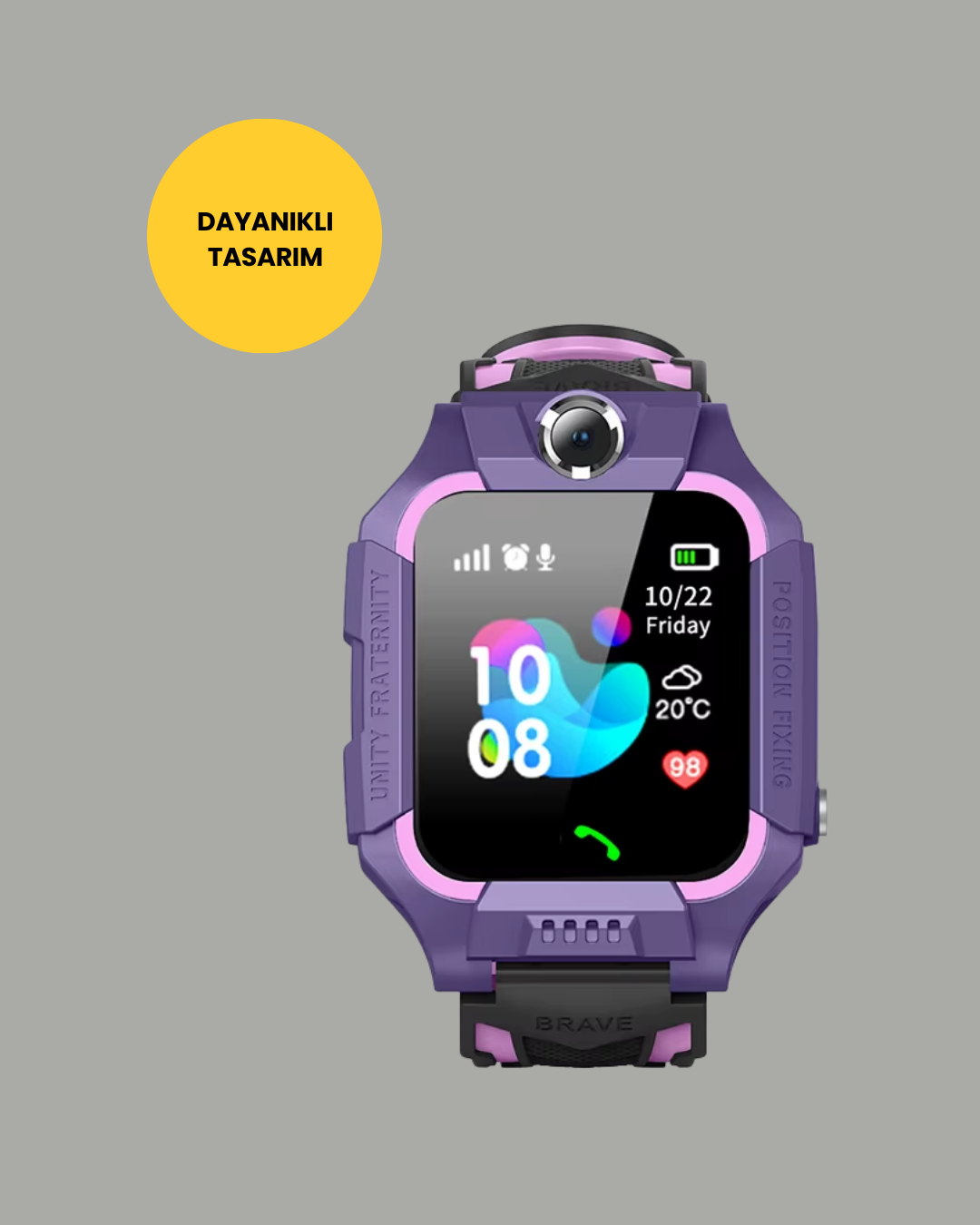 S10 Mor Akıllı Çocuk Saati Geçmiş Konum ve Acil Durum Uyarılı - Lisinya