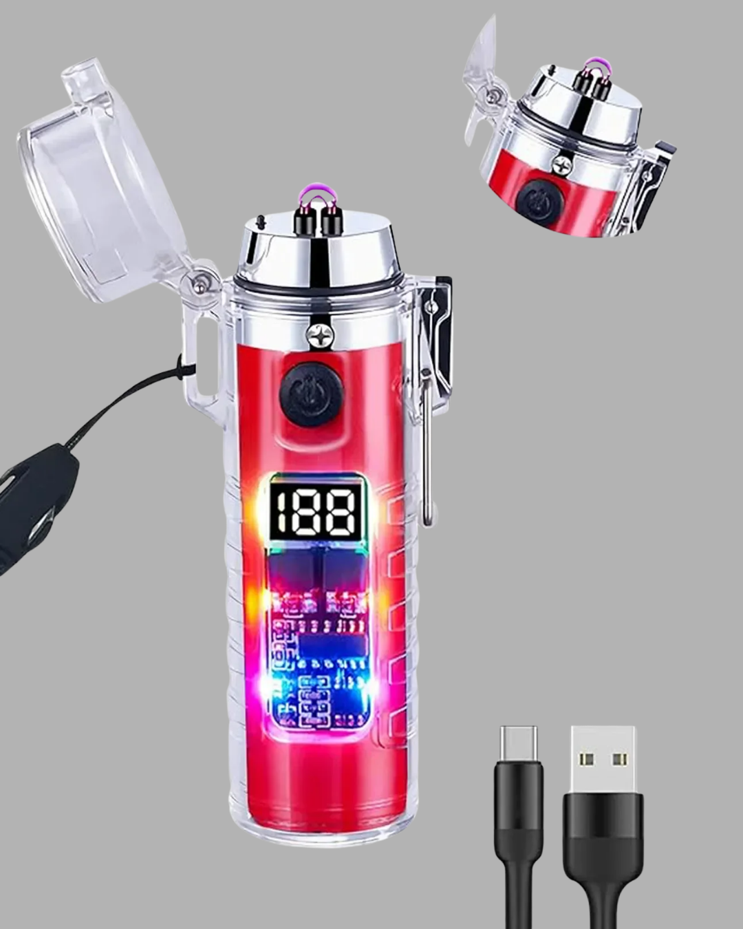 Kamp ve Outdoor İçin Çok Amaçlı Çakarlı Elektronik Çakmak - Lisinya