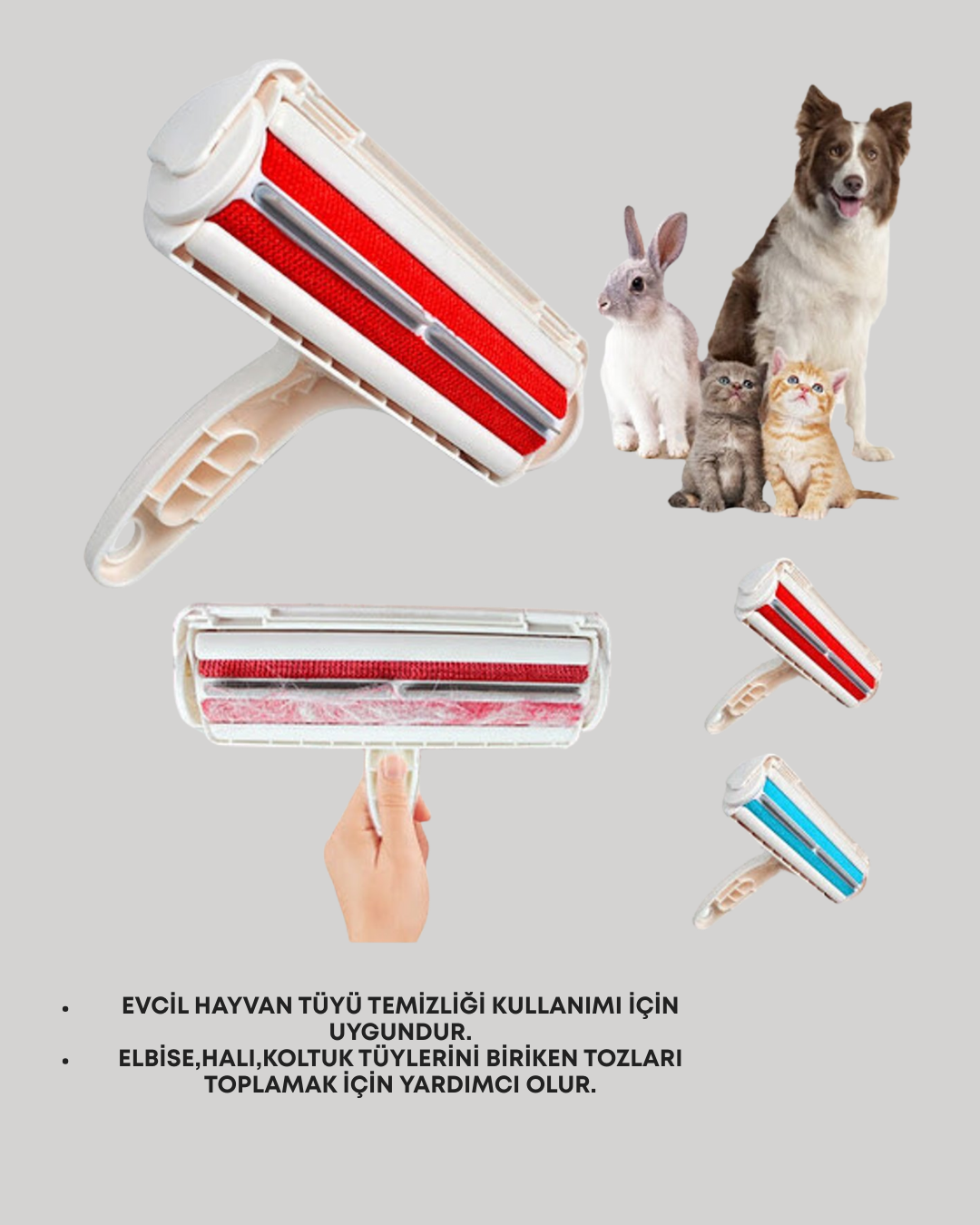 Hazneli Tüy Temizleyici – Halı, Yatak ve Giysiler İçin Kolay Kullanım - Lisinya