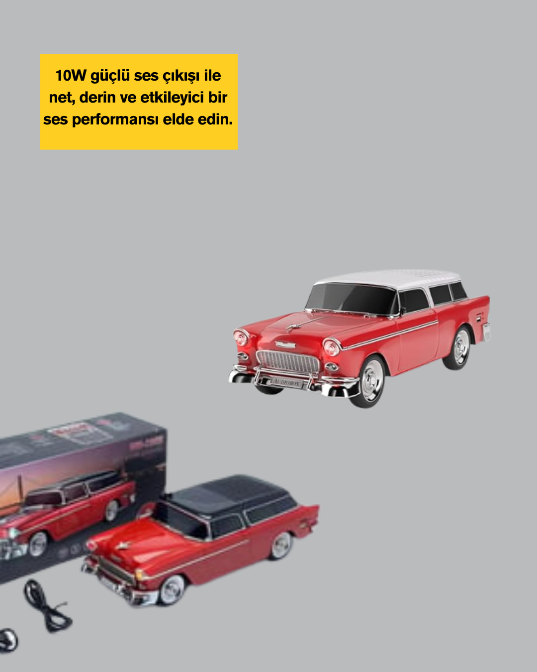 Vintage Tasarımlı LED Işıklı Bluetooth Hoparlör 10W - Lisinya