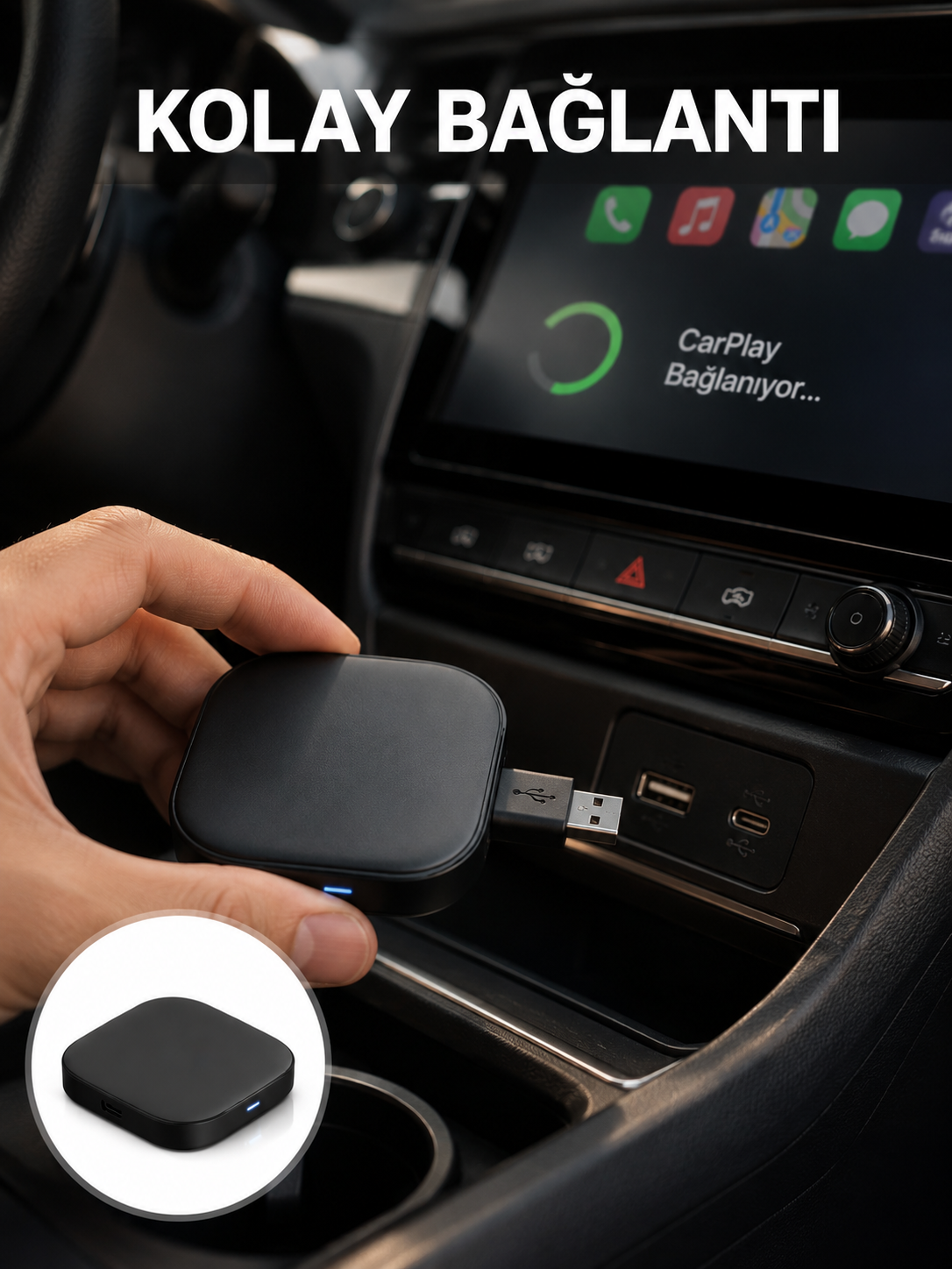 USB Girişli Tak Çalıştır Kablosuz Android Auto Cihazı - Lisinya USB Girişli Tak Çalıştır Kablosuz Android Auto Cihazı - Lisinya