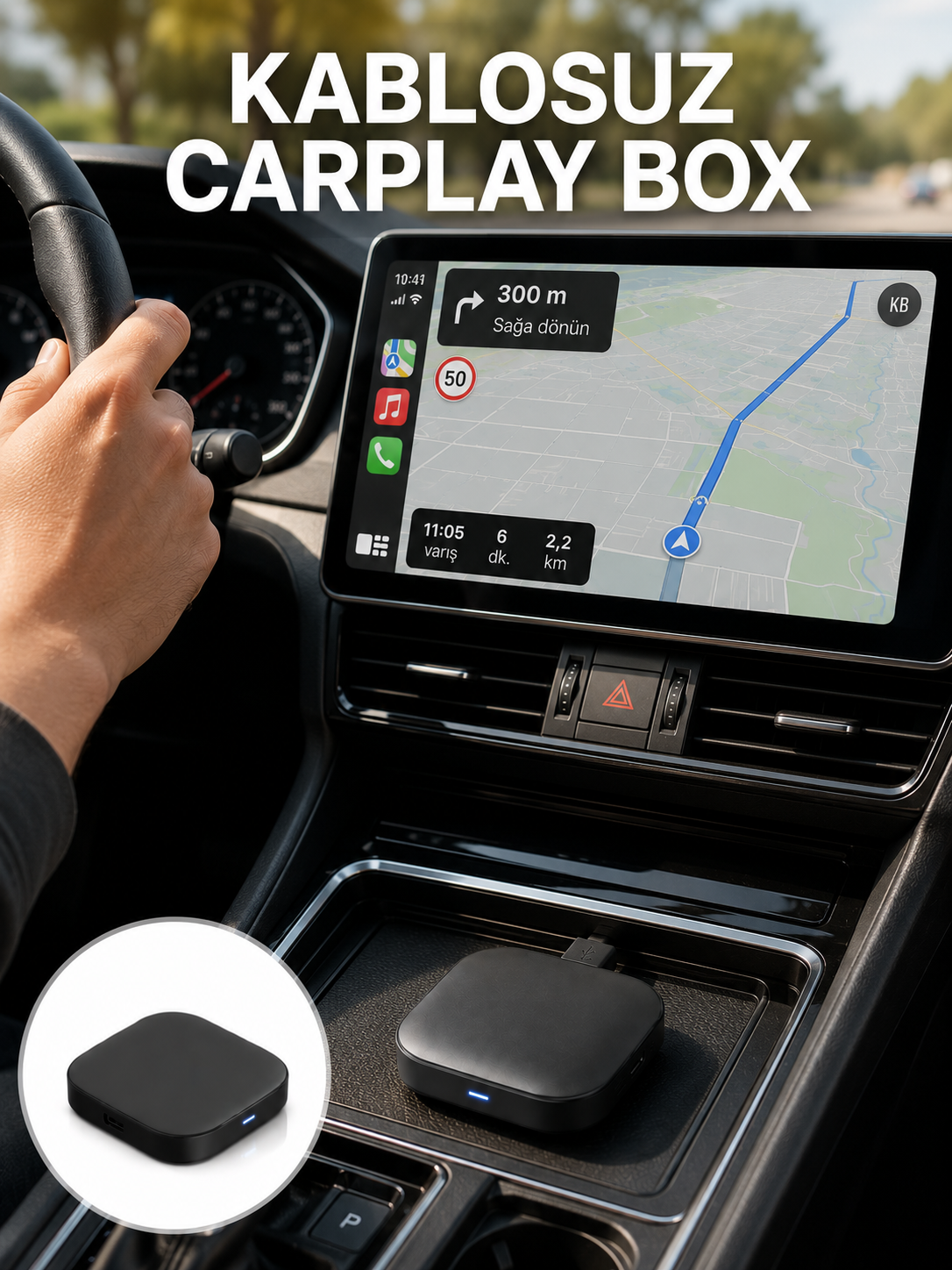 Bluetooth 5.0 Kablosuz Android Auto Araç İçi Adaptör - Lisinya Bluetooth 5.0 Kablosuz Android Auto Araç İçi Adaptör - Lisinya