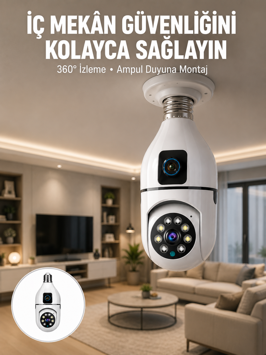 Tak Çalıştır Ampul Kamera – Full HD 1080P Kablosuz Güvenlik Çözümü - Lisinya Tak Çalıştır Ampul Kamera – Full HD 1080P Kablosuz Güvenlik Çözümü - Lisinya