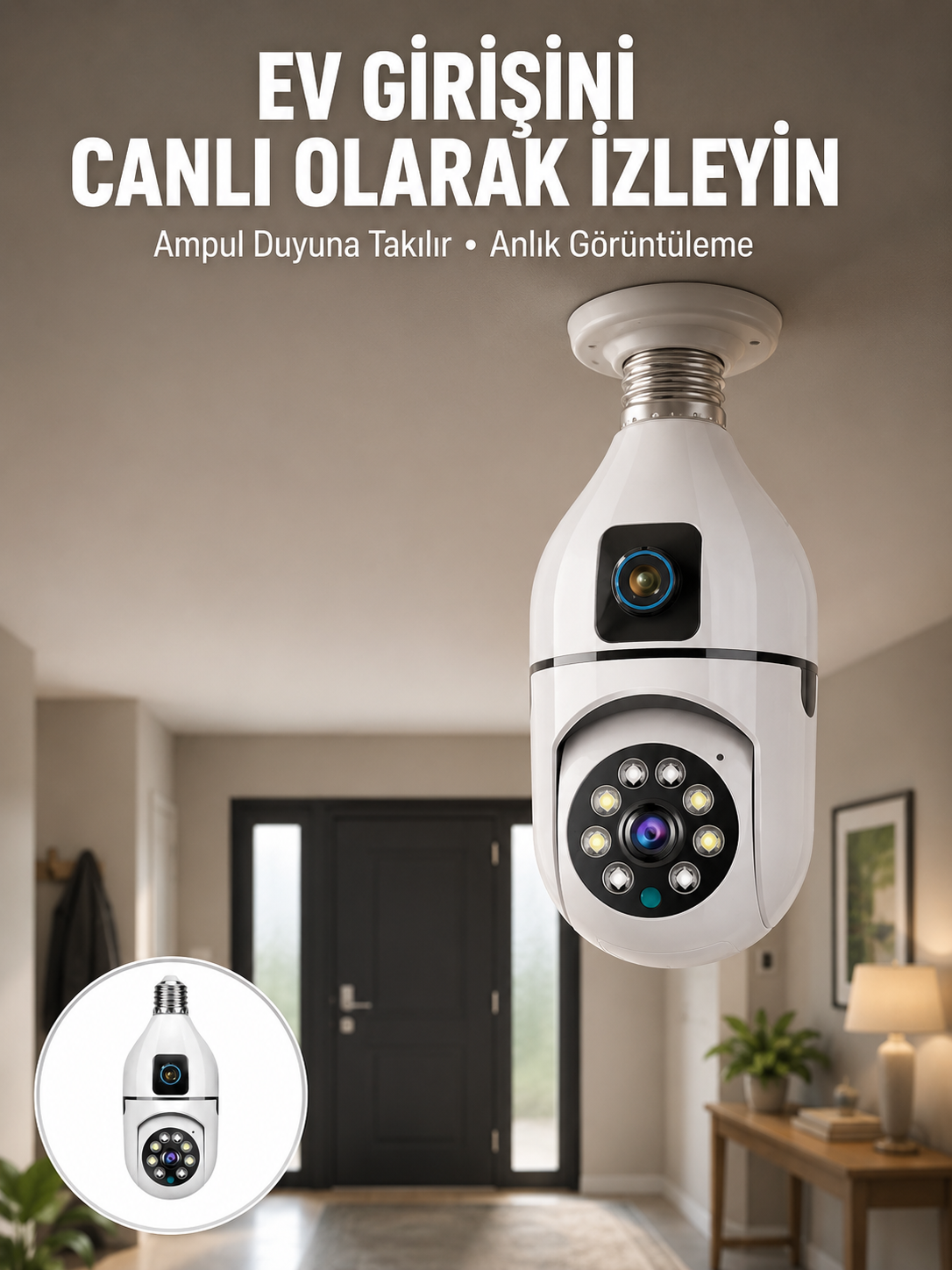 1080P WiFi Ampul Güvenlik Kamerası – Gece Görüş & Uzaktan Erişim - Lisinya 1080P WiFi Ampul Güvenlik Kamerası – Gece Görüş & Uzaktan Erişim - Lisinya