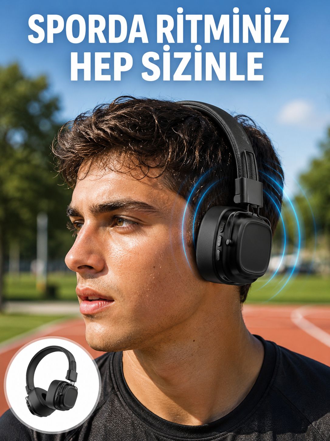 Katlanabilir Tasarımlı Taşınabilir Kablosuz Müzik Kulaklığı - Lisinya Katlanabilir Tasarımlı Taşınabilir Kablosuz Müzik Kulaklığı - Lisinya