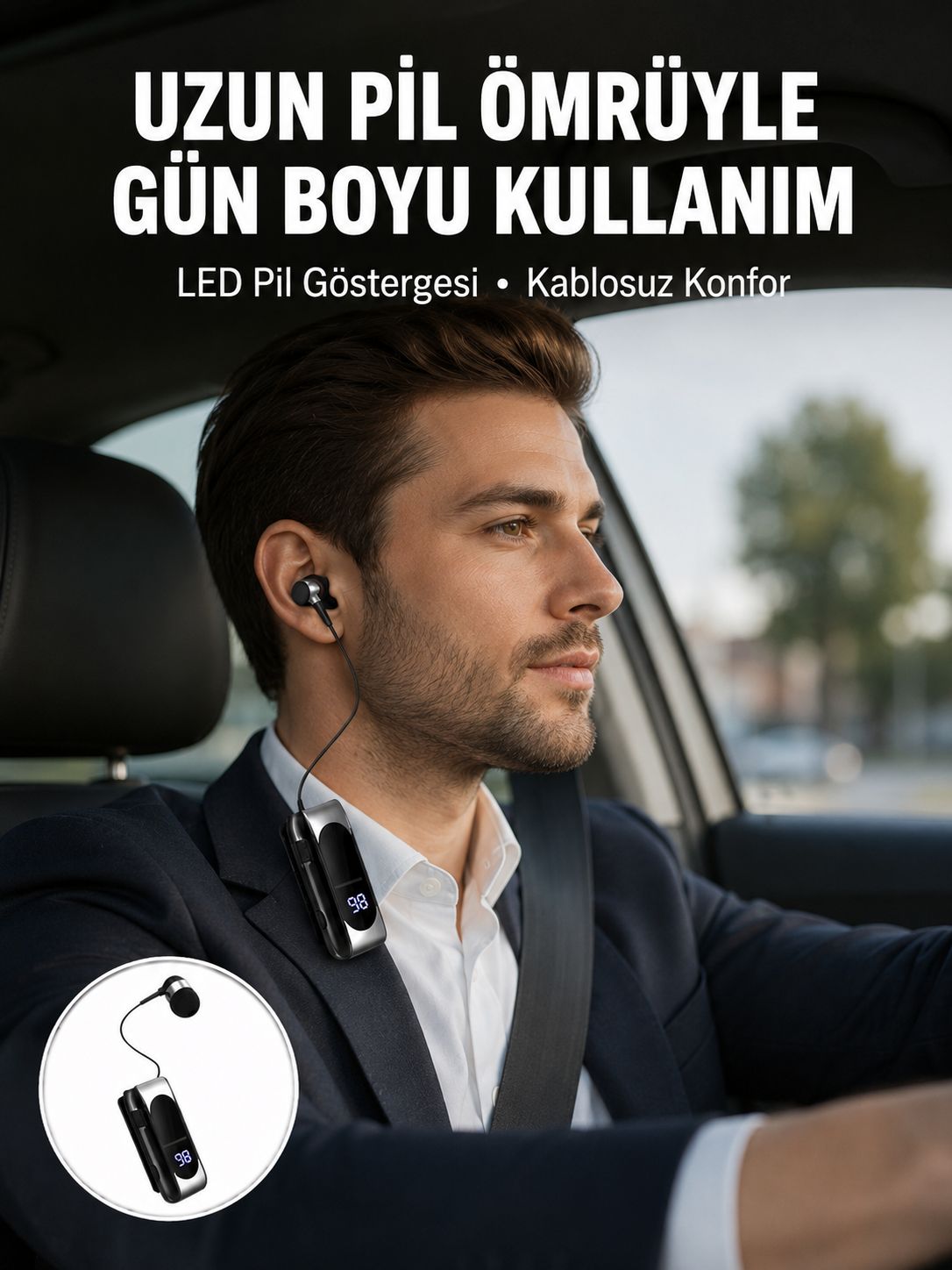 Bluetooth 5.2 Klipsli Kablosuz Kulaklık – Dijital Ekran & Titreşimli Uyarı - Lisinya Bluetooth 5.2 Klipsli Kablosuz Kulaklık – Dijital Ekran & Titreşimli Uyarı - Lisinya