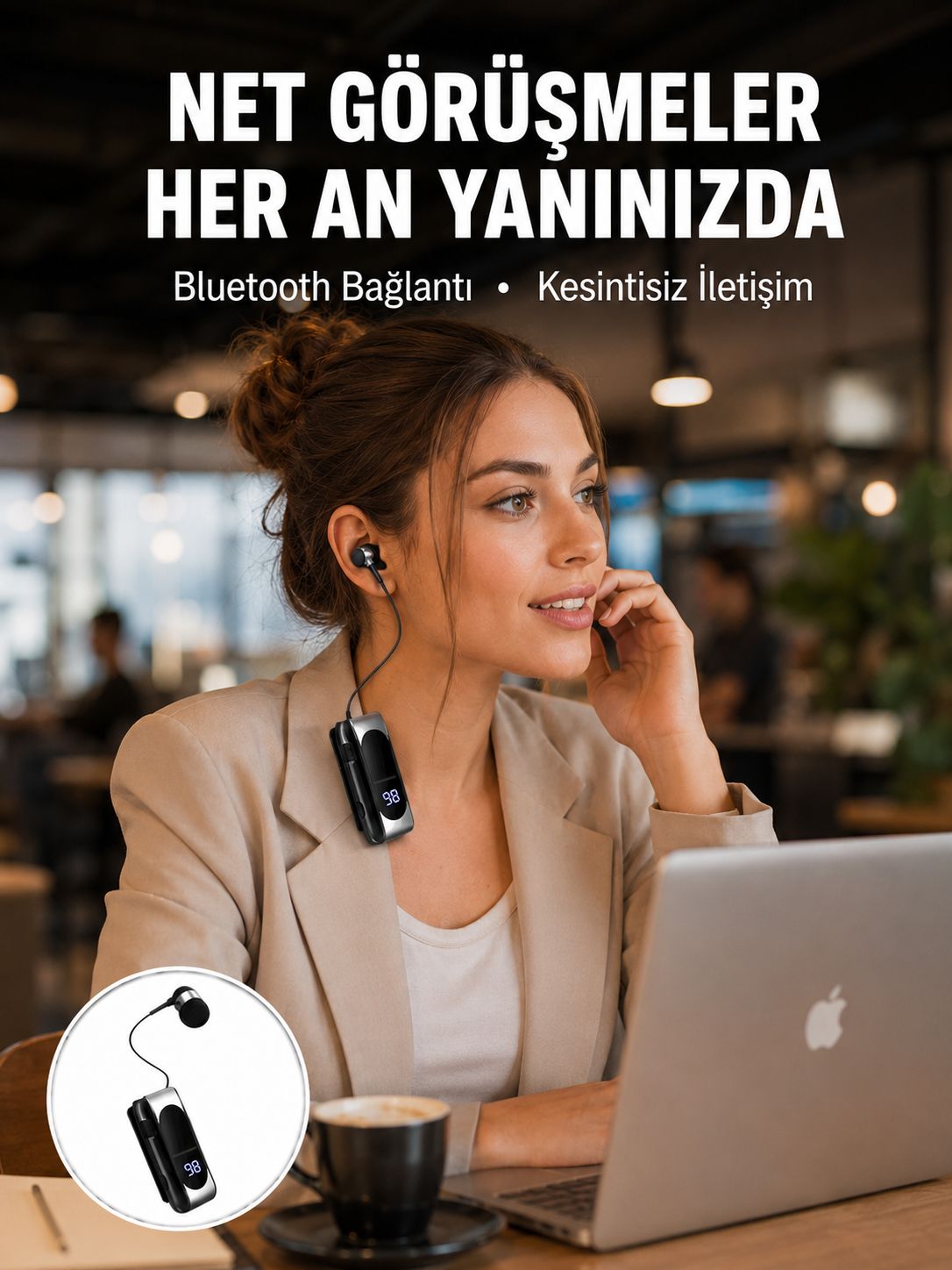 Dijital Göstergeli Bluetooth Kulaklık – Klipsli ve Şık Tasarım - Lisinya Dijital Göstergeli Bluetooth Kulaklık – Klipsli ve Şık Tasarım - Lisinya