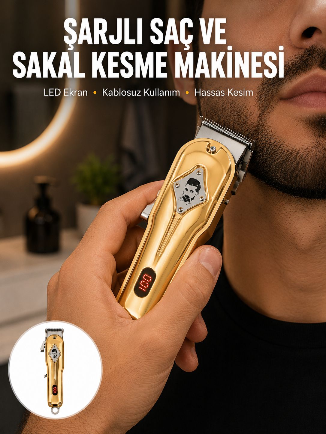 Ergonomik Tasarımlı, Hafif ve Taşınabilir Profesyonel Tıraş Makinesi - Lisinya Ergonomik Tasarımlı, Hafif ve Taşınabilir Profesyonel Tıraş Makinesi - Lisinya