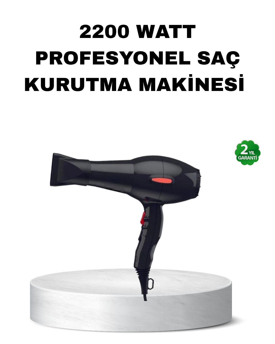 Profesyonel Saç Kurutma Makinesi – AC Motor, Soğuk Üfleme, 2 Hız Kademesi - Lisinya