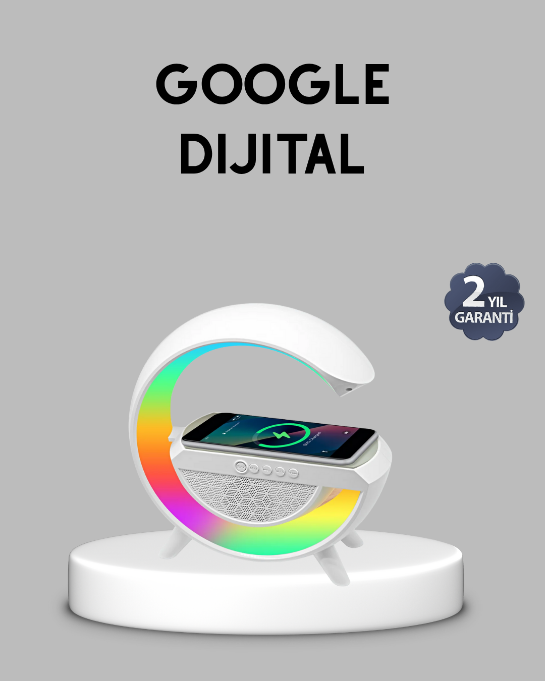 Kablosuz Şarjlı Bluetooth Hoparlör ve Gece Lambası – NFC, FM Radyo, RGB Işık - Lisinya