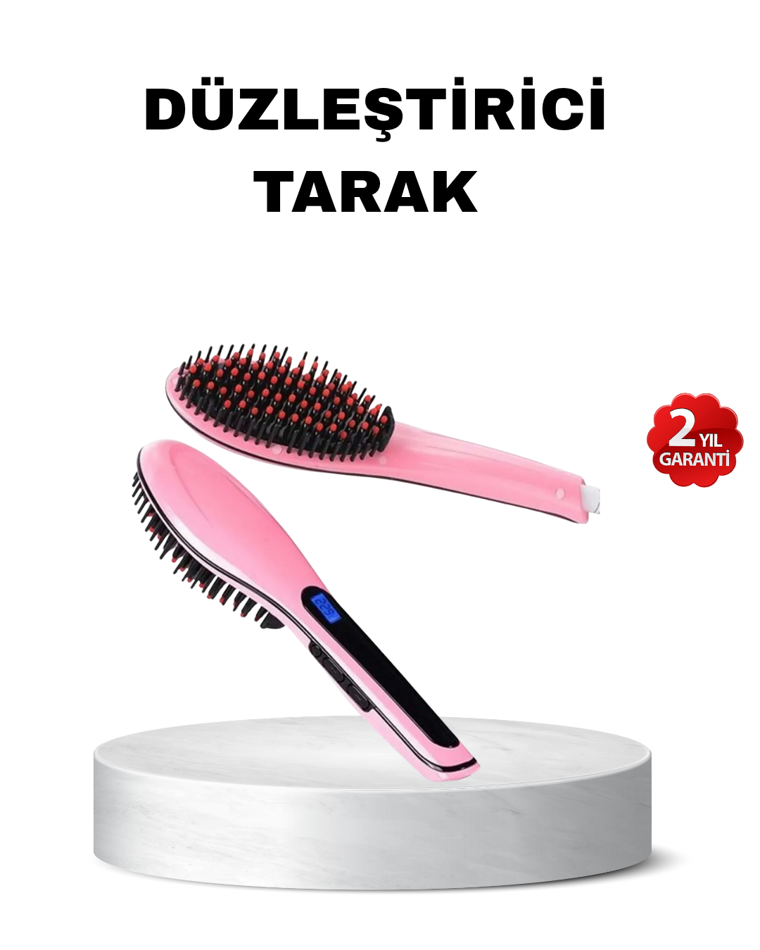 Dijital Ekranlı Seramik Saç Düzleştirici Tarak – 5 Kademeli Isı Ayarı, İyon Kontrollü - Lisinya