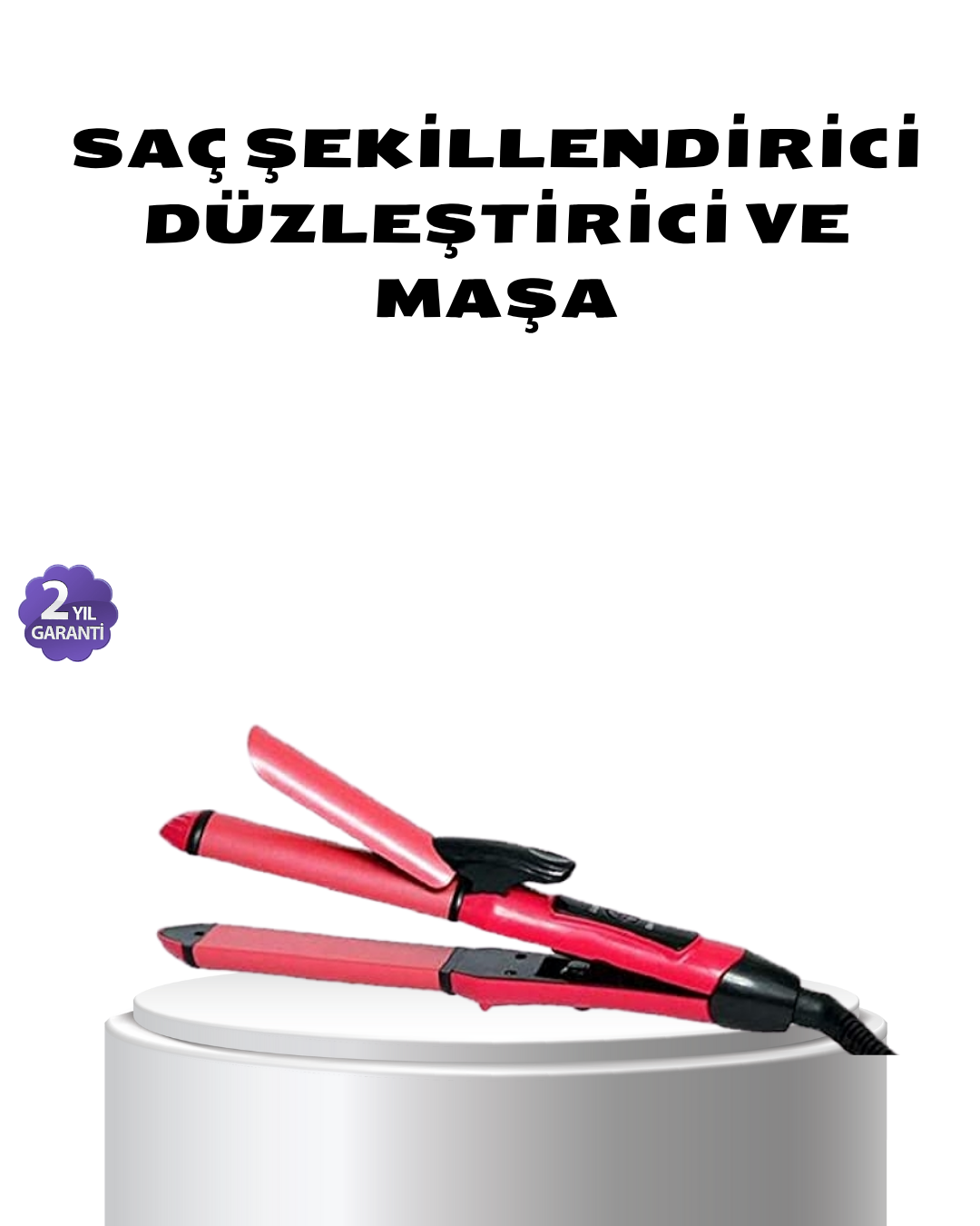 Dereceli Seramik Saç Düzleştirici – 5 Isı Seviyesi, 200°C Maksimum Sıcaklık - Lisinya