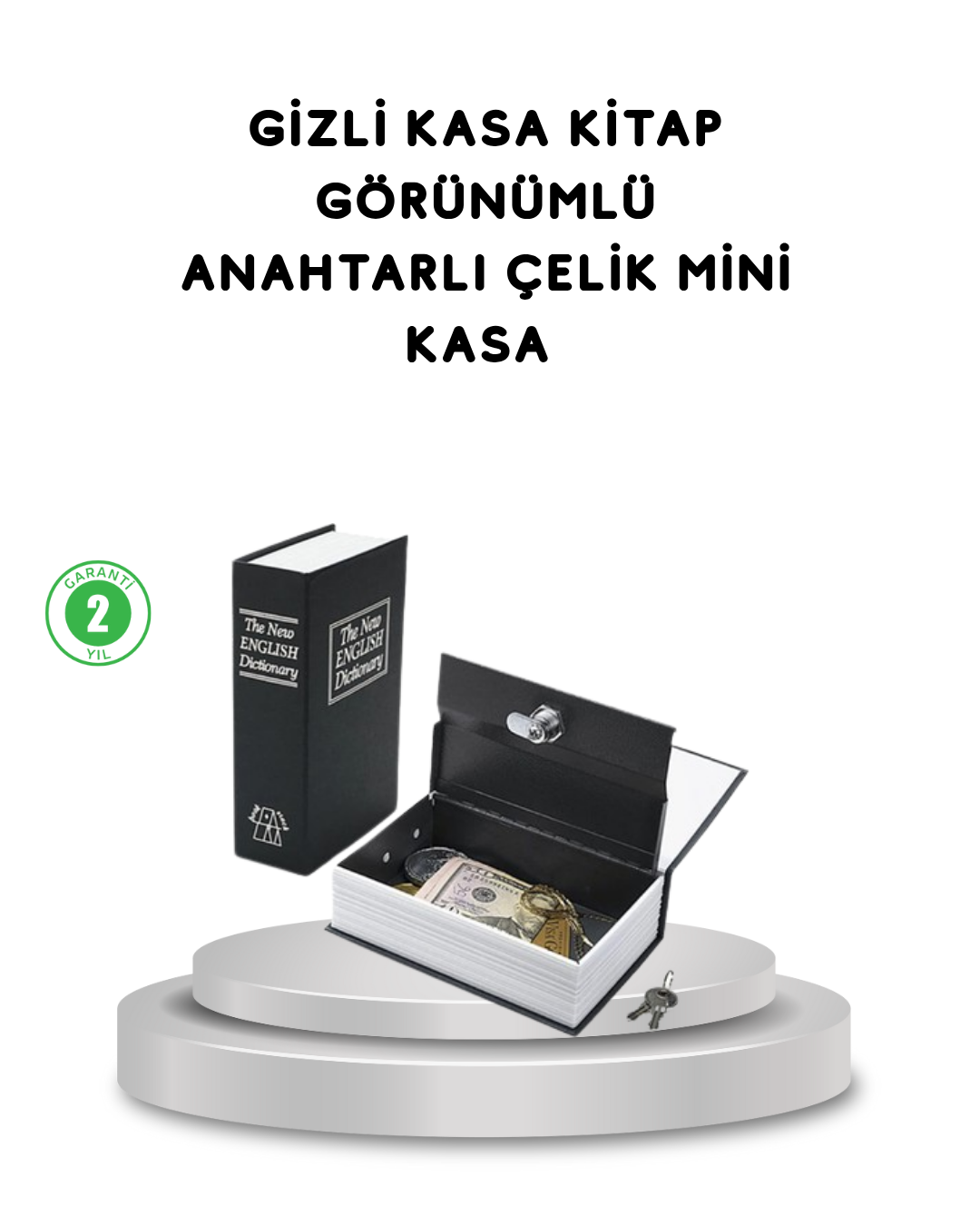 Gizli Kitap Kasa – Metal Gövdeli, Anahtarlı - Lisinya