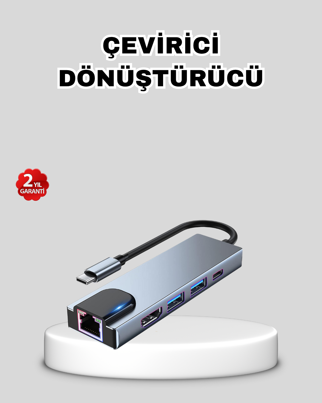 Type-C Çoklu Dönüştürücü – Alüminyum Gövde, Hızlı Veri Aktarımı ve Şarj Desteği - Lisinya