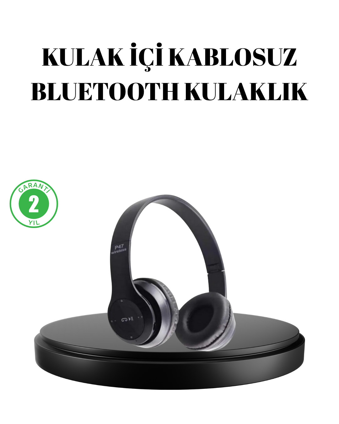 Bluetooth 5.0 Kablosuz Kulaklık – Extra Bass, TF Kart Desteği, 3.5mm AUX Girişli - Lisinya