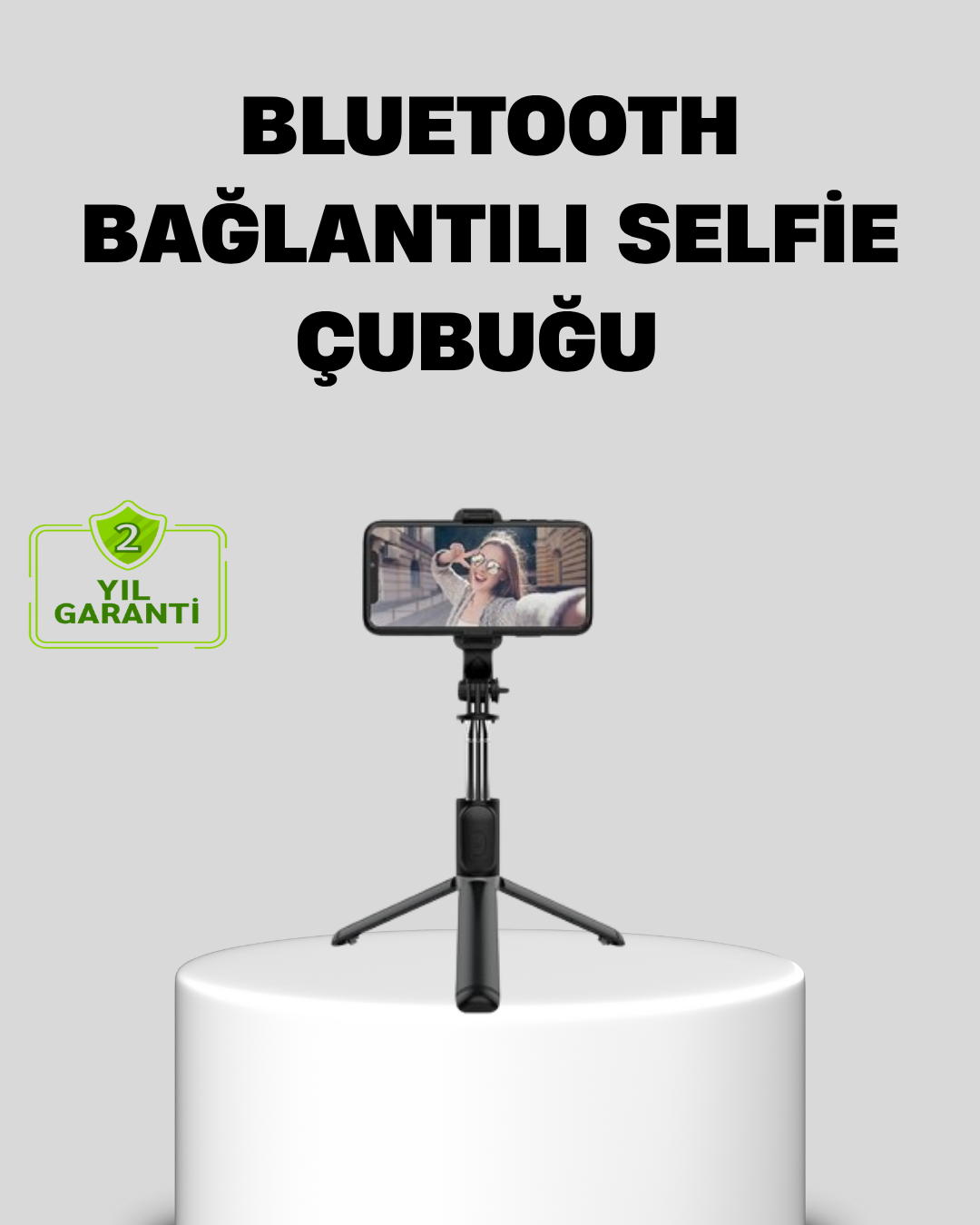 Bluetooth Selfie Çubuğu – 360° Dönebilen Başlık, Kablosuz Bağlantı - Lisinya