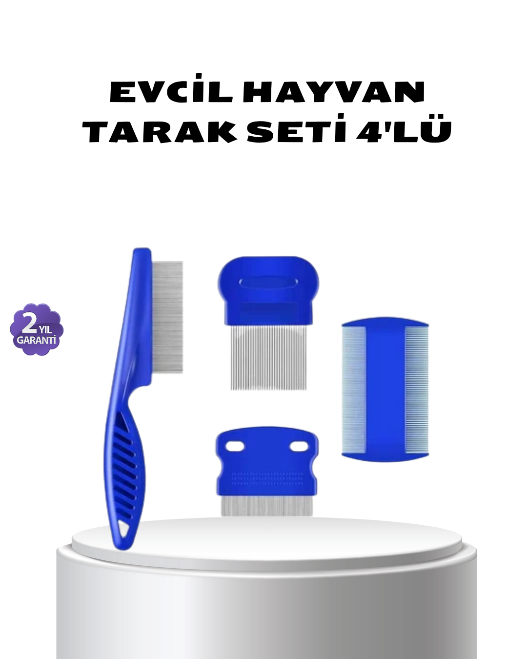 4’lü Evcil Hayvan Tüy Temizleme Seti – Paslanmaz Çelik,Plastik, Pratik ve Hijyenik Bakım - Lisinya