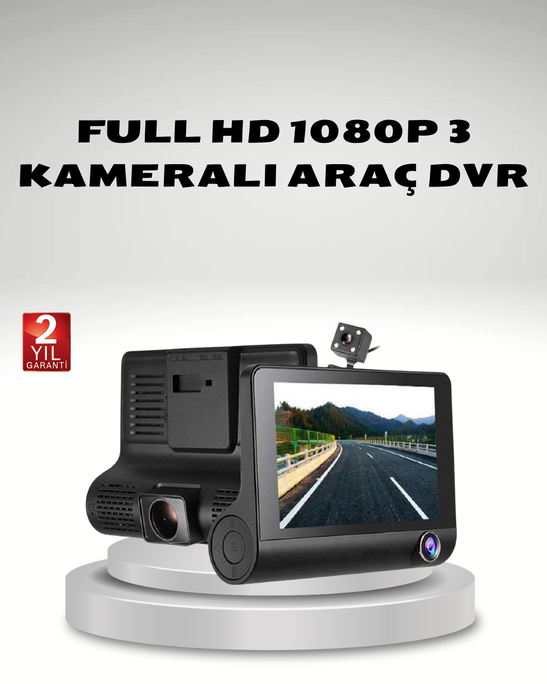 Araç Kamerası 3’lü Full HD DVR 1080P Gece Görüşlü ve G-Sensörlü - Lisinya