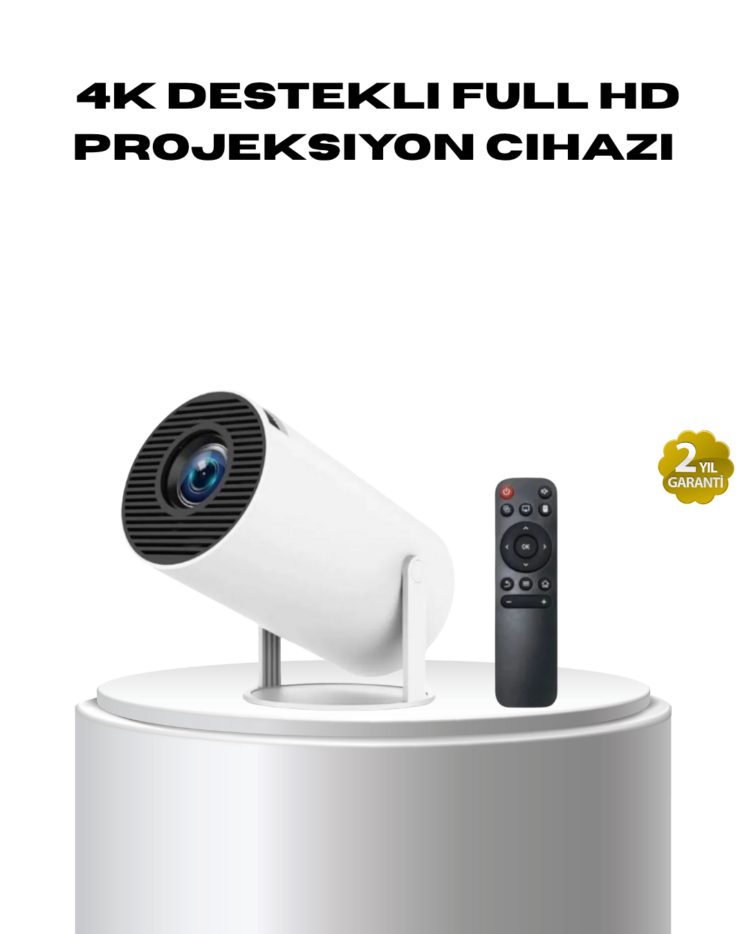 4K Destekli Full HD Projeksiyon Cihazı – 130 inç Geniş Ekran, WiFi ve HDMI Bağlantılı - Lisinya 4K Destekli Full HD Projeksiyon Cihazı – 130 inç Geniş Ekran, WiFi ve HDMI Bağlantılı - Lisinya