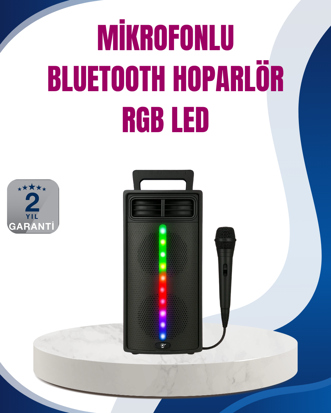 Kablosuz RGB Işıklı Bluetooth Hoparlör | Ev, Parti ve Açık Hava Kullanımı - Lisinya