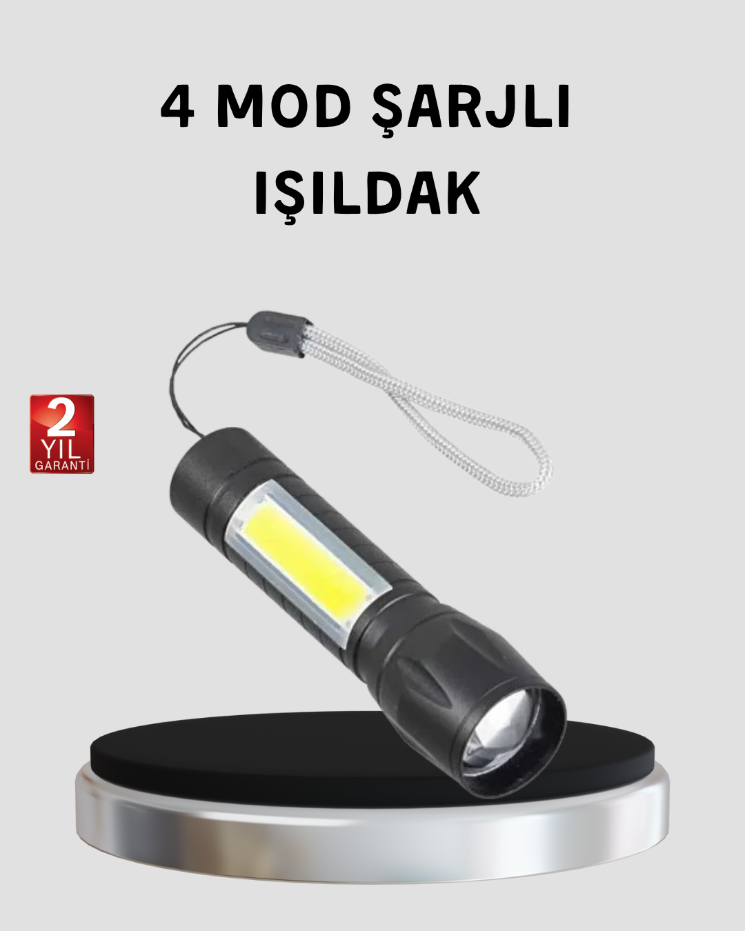 Ultra Dayanıklı 4 Mod Şarjlı Işıldak | Suya ve Darbeye Dayanıklı | 100.000 Saat LED Ömrü - Lisinya Ultra Dayanıklı 4 Mod Şarjlı Işıldak | Suya ve Darbeye Dayanıklı | 100.000 Saat LED Ömrü - Lisinya
