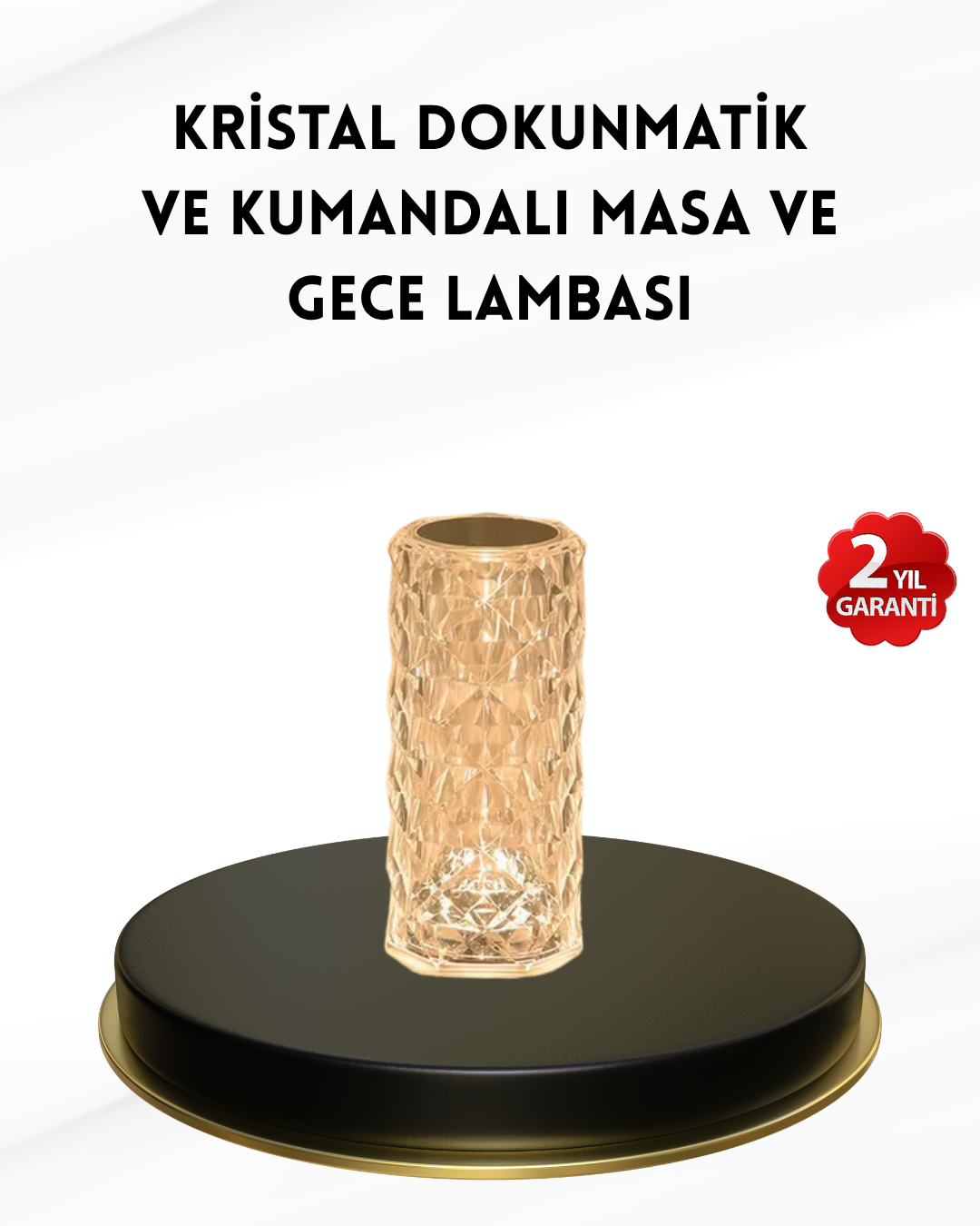 Kristal Tasarımlı RGB LED Gece Lambası – Kumandalı, Renk Değiştiren Dekoratif Işık - Lisinya