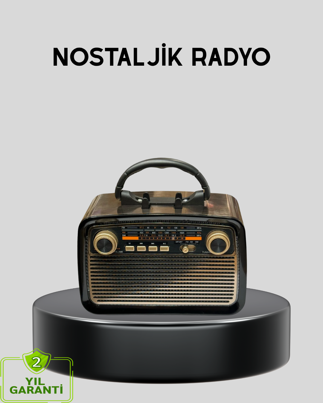 LED’li Nostaljik Bluetooth Hoparlör – Vintage Tasarım, Ahşap Doku - Lisinya