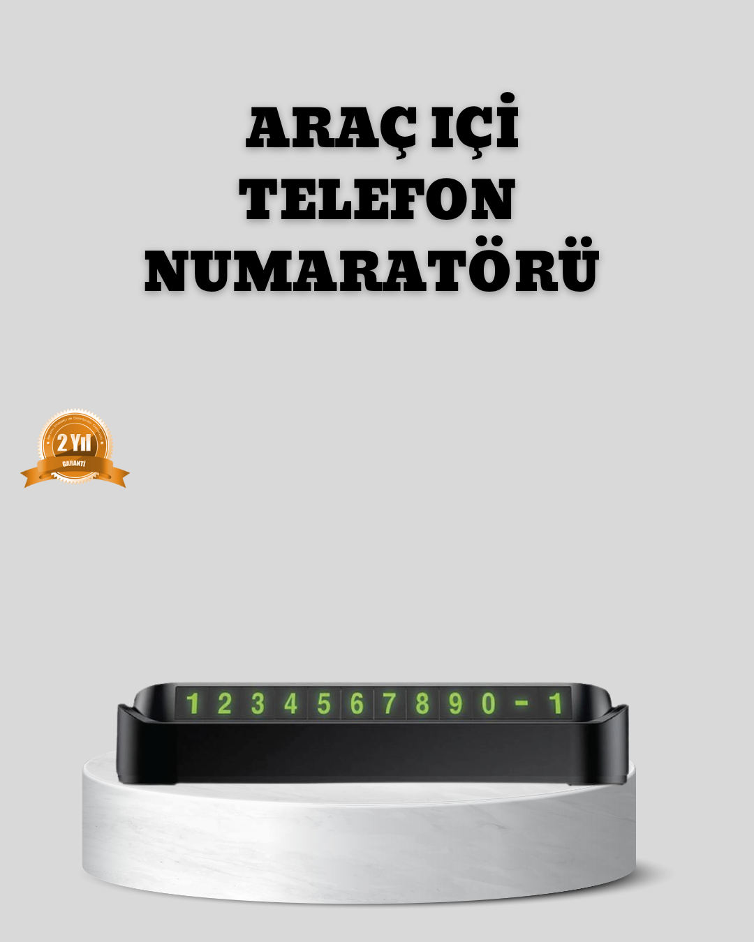 Çevirmeli Araç İçi Park Numaratörü – Alüminyum Gri, Kolay Montaj ve Net Görünüm - Lisinya