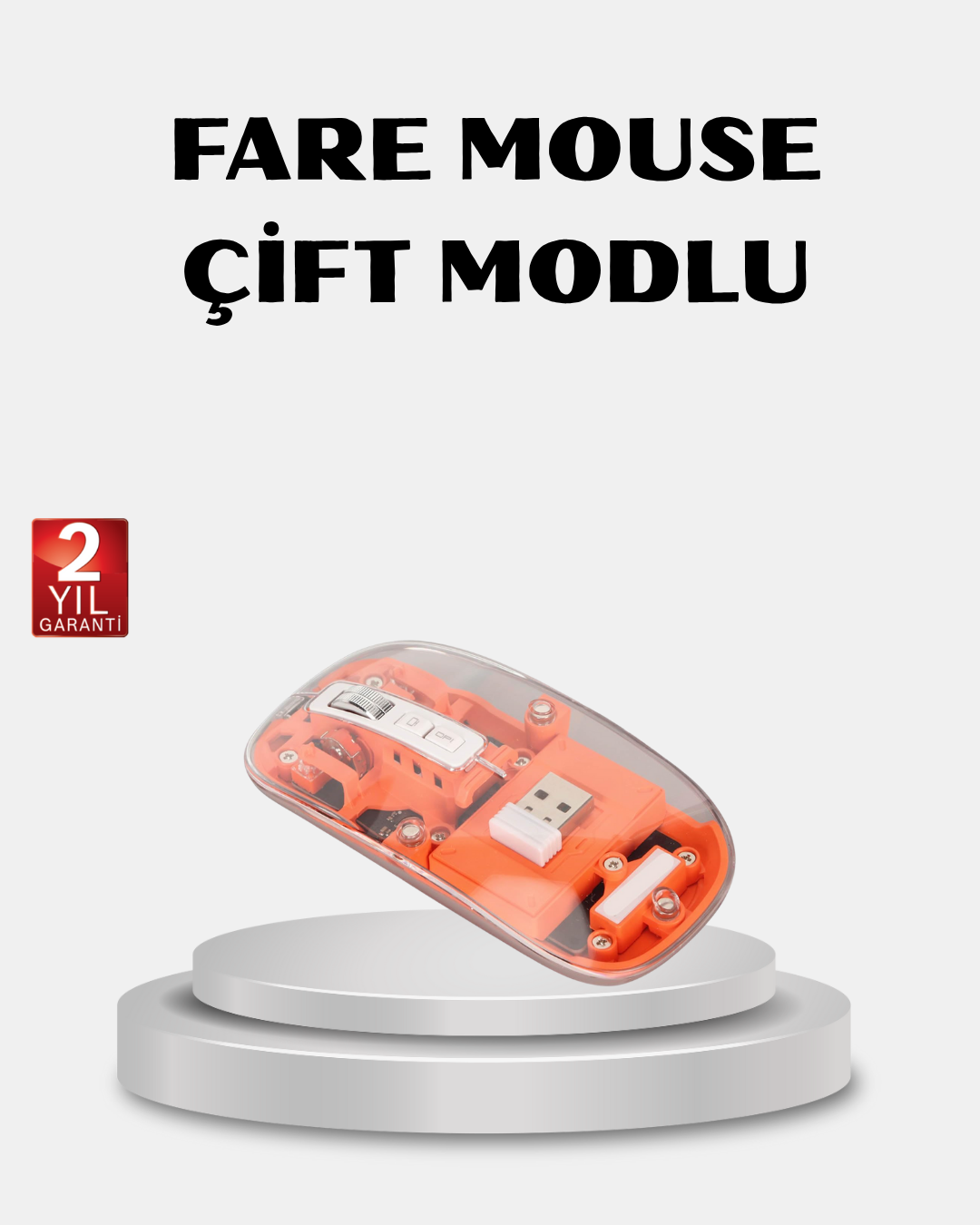 Kablosuz Çift Modlu Mouse – Bluetooth 5.0 + 2.4GHz - Lisinya