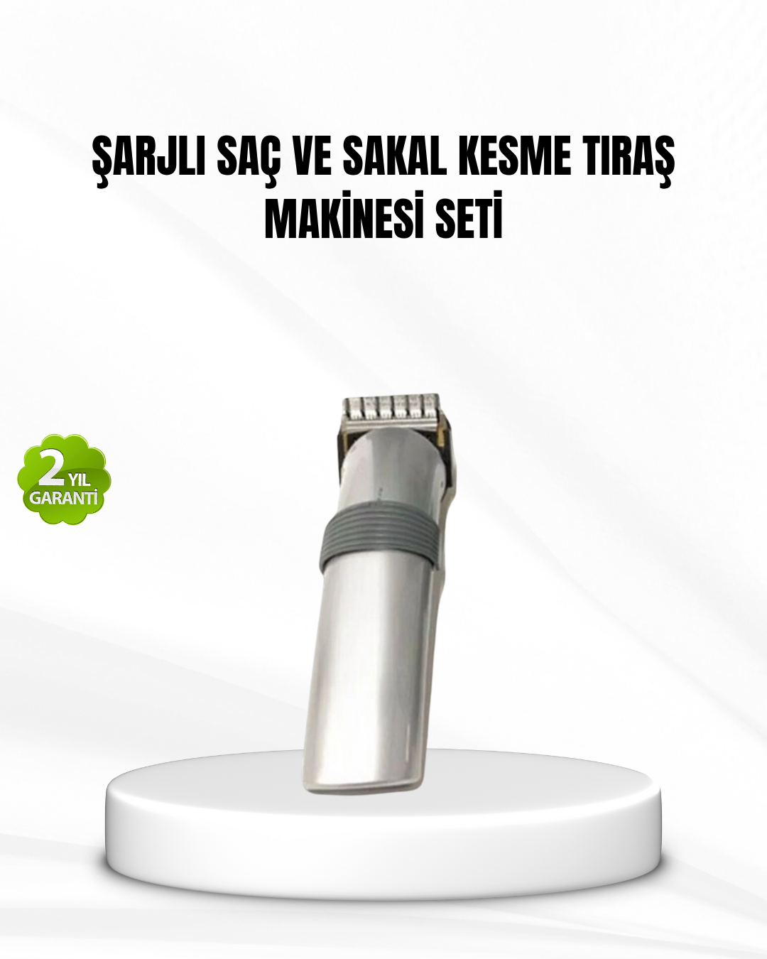 Şarjlı Saç ve Sakal Kesme Makinesi – Paslanmaz Çelik Bıçak, Ayarlanabilir Başlık - Lisinya