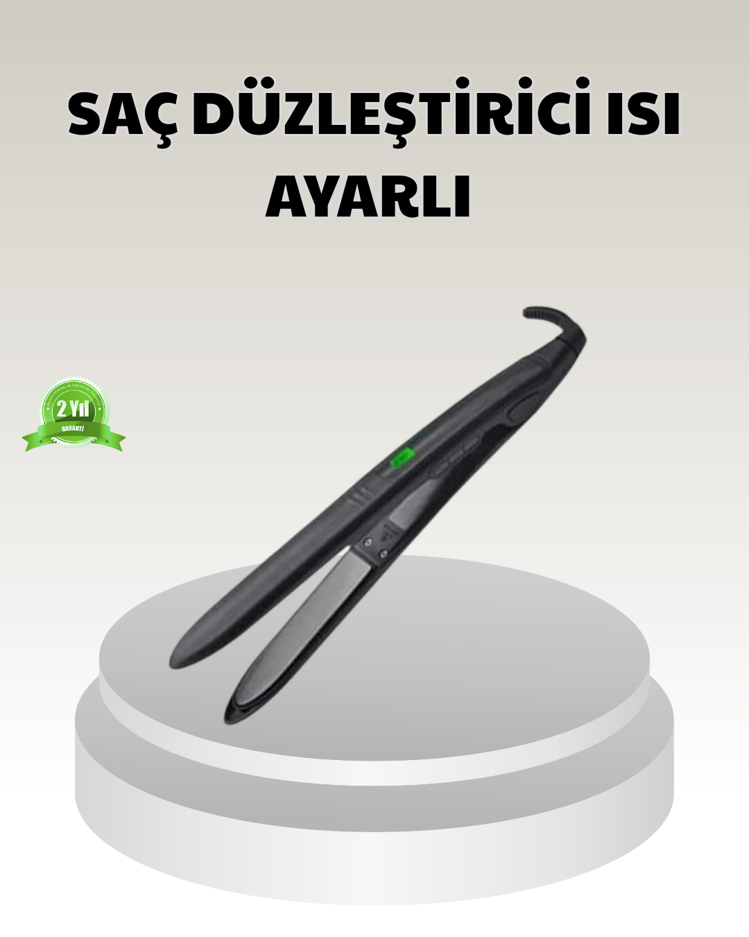 Dijital Ekranlı Isı Ayarlı Saç Düzleştirici –  Titanyum Plaka, Seyahat Dostu Tasarım - Lisinya