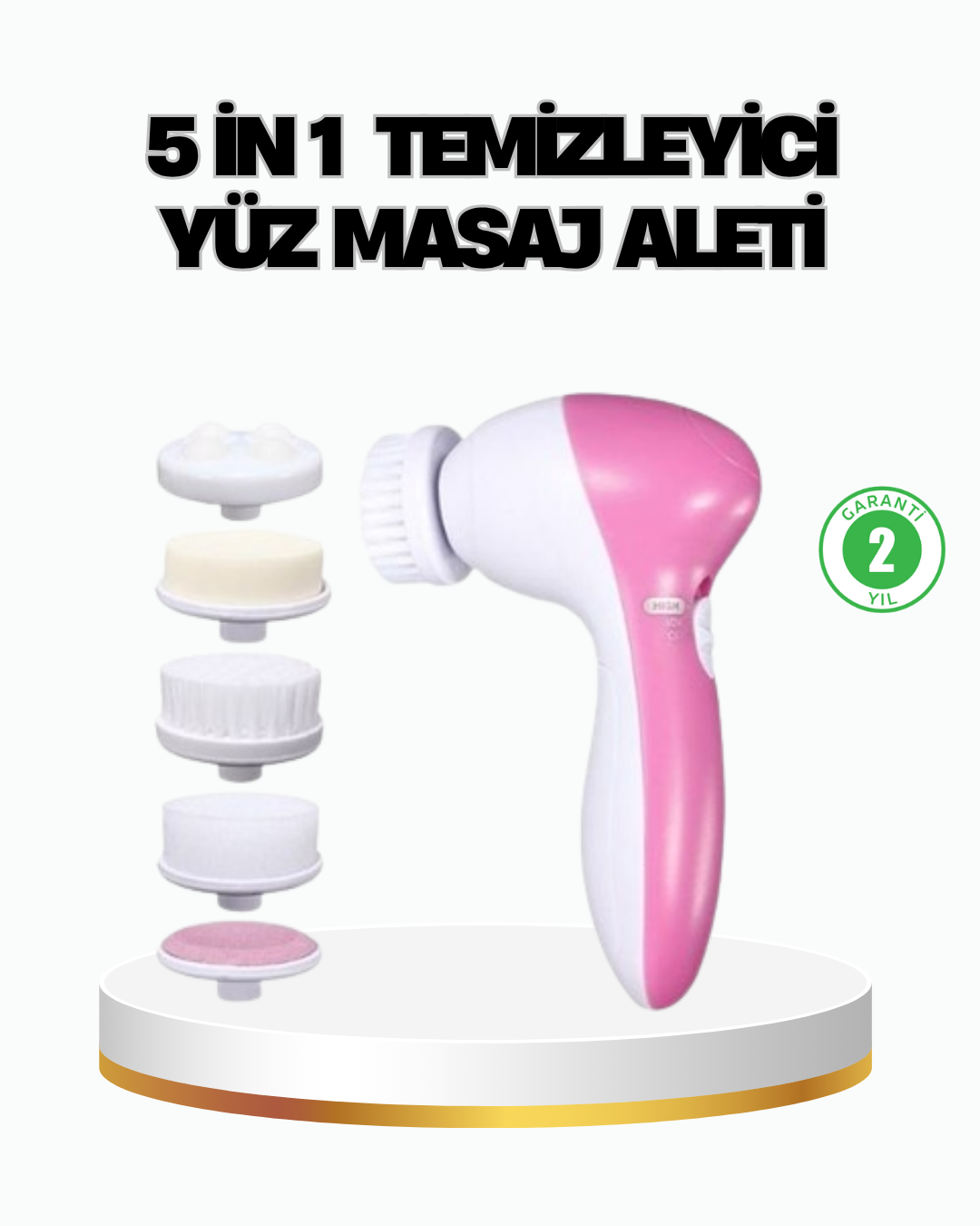 5’i 1 Arada Yüz Temizleme Cihazı – Masaj, Fırça, Peeling ve Krem Uygulama Aparatlı - Lisinya 5’i 1 Arada Yüz Temizleme Cihazı – Masaj, Fırça, Peeling ve Krem Uygulama Aparatlı - Lisinya
