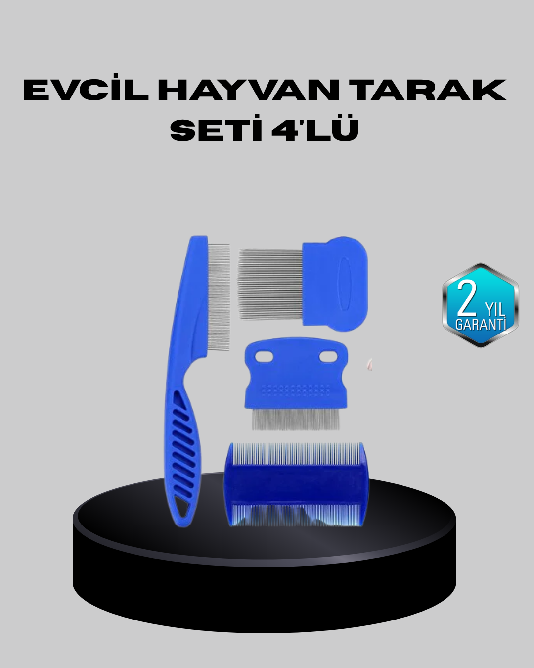 Evcil Hayvan Tüy Bakım Seti – 4’lü Paslanmaz Çelik ve Eco Plastik, Kolay Temizlenebilir ve Dayanıklı - Lisinya
