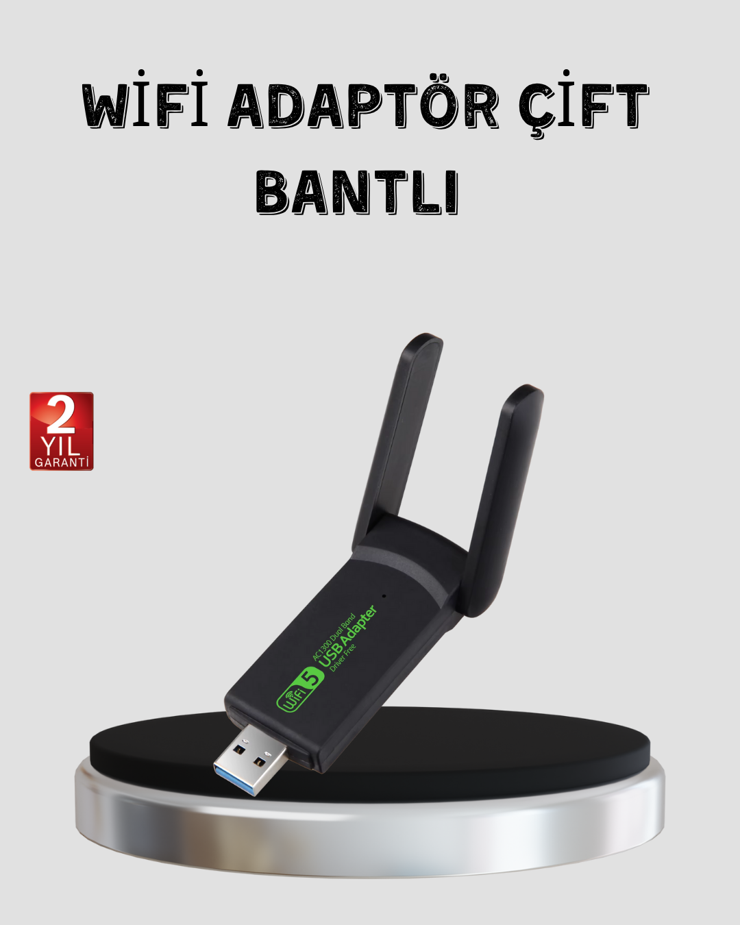 1200 Mbps Dual Band WiFi Adaptör – 5.8G & 2.4G Çift Antenli - Lisinya