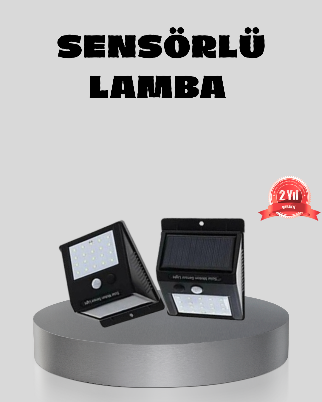 Güneş Enerjili Sensörlü Dış Mekan Duvar Lambası – 3 Modlu, 2200mAh Pil, 120° Algılama - Lisinya