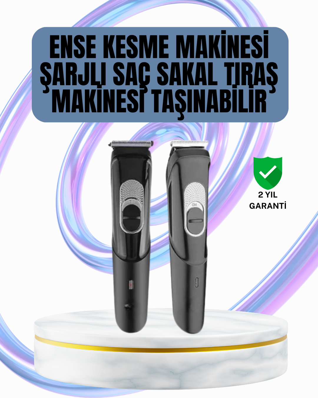 Ergonomik Tasarımlı, 3 Taraklı Profesyonel Şarjlı Saç Sakal Tıraş Makinesi - Lisinya