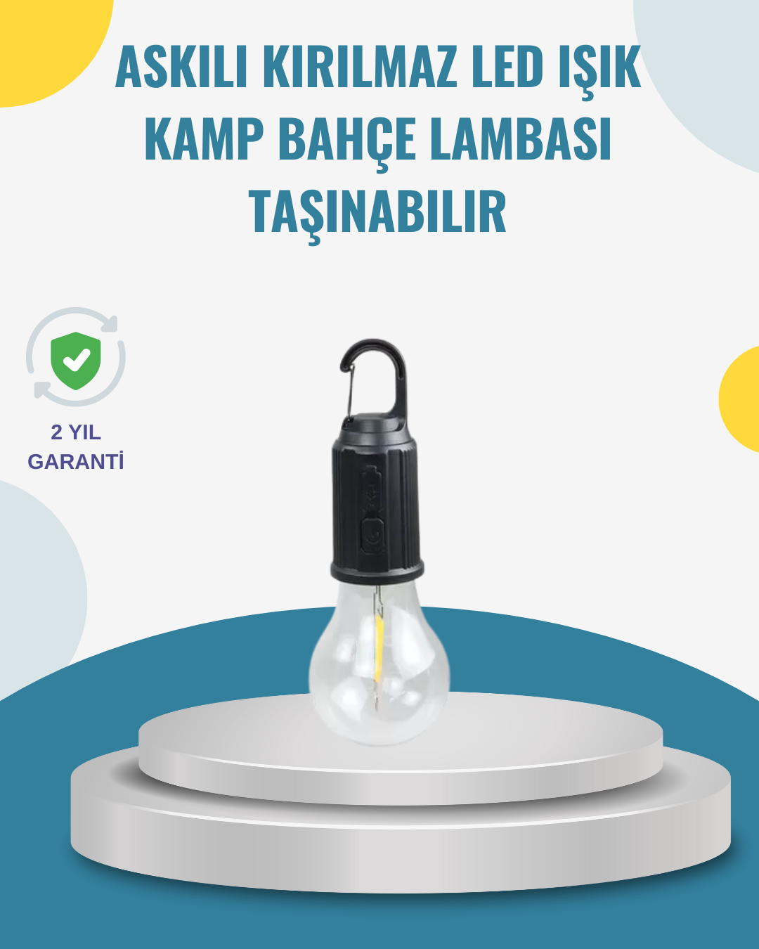Taşınabilir Sıcak Işık Yayan Kamp Lambası - Lisinya