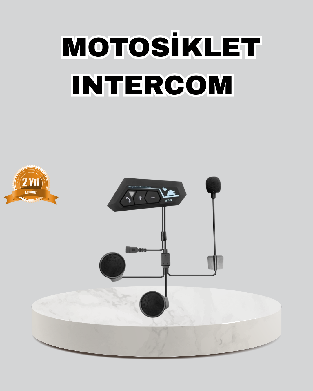 Motosiklet Kaskı İçin Bluetooth Kulaklık – Kablosuz, Mikrofonlu, Gürültü Azaltmalı BT22 - Lisinya