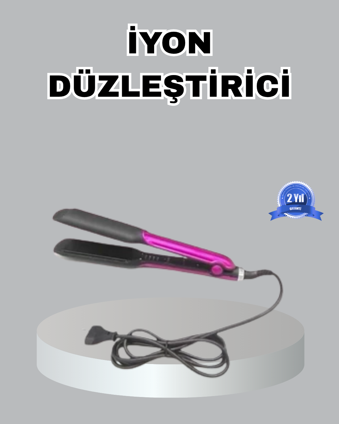 Seramik Plakalı Saç Düzleştirici – Plaka Kilitli ve Elektriklenme Önleyici - Lisinya