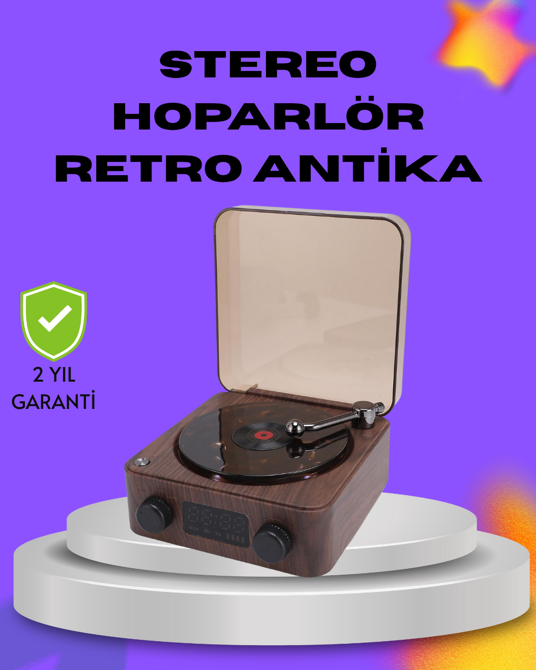 Dekoratif Gece Işıklı Bluetooth Hoparlör – Saatli Tasarım - Lisinya Dekoratif Gece Işıklı Bluetooth Hoparlör – Saatli Tasarım - Lisinya