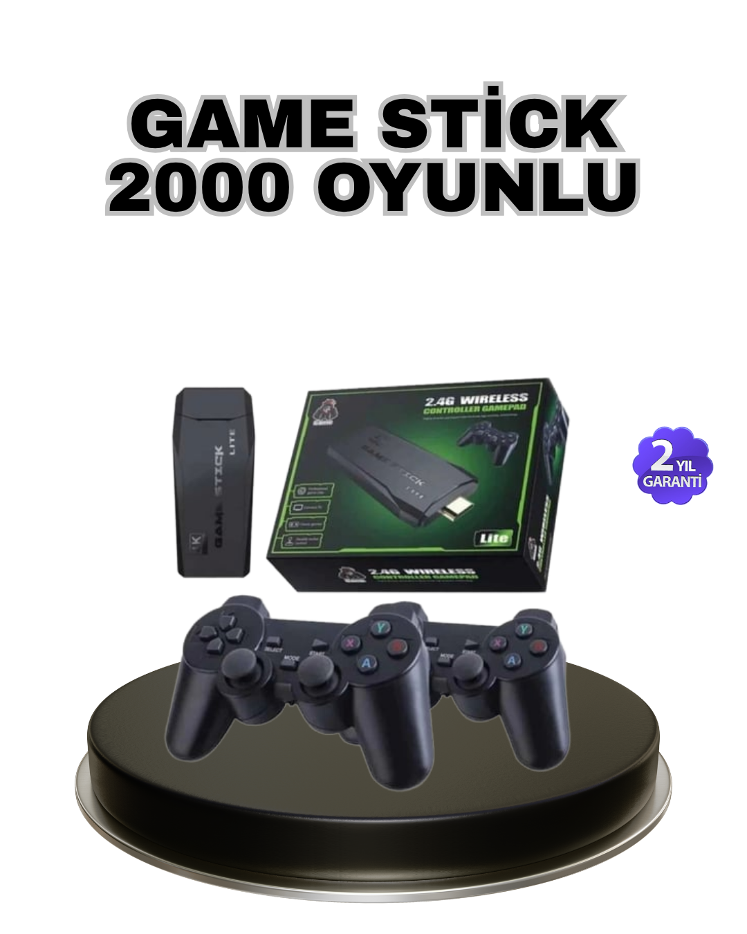Kablosuz 4K Retro Atari Game Stick – 2 Kollu, 20000 Hazır Oyun - Lisinya